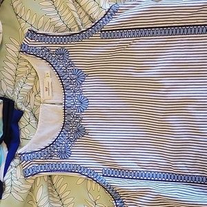 Striped blue and white Vineyard vines dress
